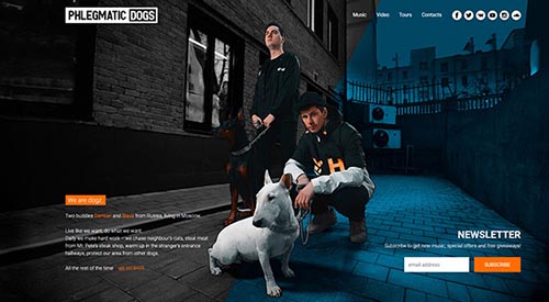 Разработка сайта музыкантов «Phlegmatic Dogs»